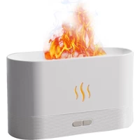 Aloneling Alev Görünümlü 4.5 W 180 ml Aromaterapi Işıklı İyonizerli Taşınabilir Şarjlı Mini Sıcak Buhar Makinesi Beyaz