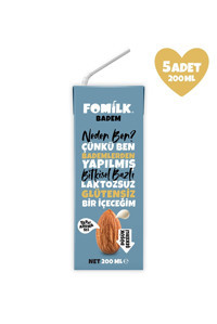 Fomilk Vegan Badem Sütü Laktozsuz 5'li 200 ml