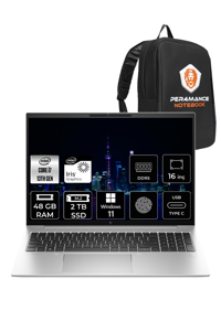HP Elitebook 860 G10 818R5EA Dahili Intel Iris Xe Graphics Eligible Intel Core i7 1355U 48 GB Ram 2 TB SSD 16 inç Full HD Windows 11 Home Laptop + PER4 Çanta