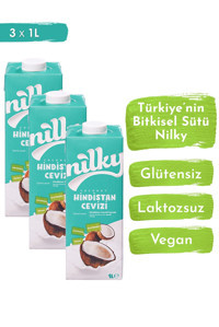 Nilky Vegan Hindistan Cevizi Sütü Laktozsuz 3'lü 1 lt