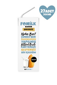 Fomilk Şekersiz Badem Sütü Laktozsuz 27'li 200 ml
