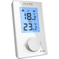 Mars Elektrik S20 35 Derece 0.2 Derece Hassasiyet Kablosuz Dijital Termostat Beyaz