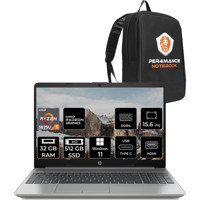 HP 255 G9 6Q8N1ES270 Dahili AMD Radeon RX Vega 7 AMD Ryzen 5 5625U 32 GB Ram 512 GB SSD 15.6 inç Full HD Windows 11 Pro Laptop + PER4 Çanta