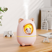 Beautifyy Karikatür Kedi 2 W 200 ml Aromaterapi Işıklı İyonizerli Taşınabilir Şarjlı Mini Soğuk Buhar Makinesi