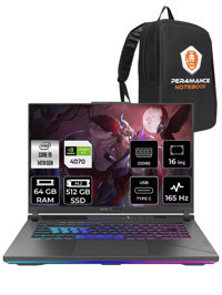 Asus ROG Strix G16 N3088 Harici GeForce RTX 4070 Intel Core i9 14900HX 64 GB Ram 512 GB SSD 16 inç Full HD FreeDos Oyuncu Laptop + PER4 Çanta