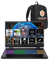 Acer Nitro 5 AN515-58-775T NH.QM0EY.002 Harici GeForce RTX 4060 Intel Core i7 12700H 48 GB Ram 4 TB SSD 15.6 inç Full HD Windows 11 Home Oyuncu Laptop + PER4 Çanta