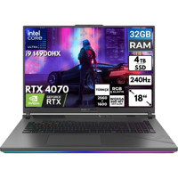 Asus ROG Strix G18 G814JIR-N6002 BT22 Harici GeForce RTX 4070 Intel Core i9 14900HX 32 GB Ram 4 TB SSD 18 inç Full HD FreeDos Oyuncu Laptop