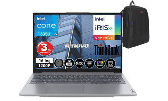 Lenovo Thinkbook 16 21KH001ETR Zİ715 Dahili Intel Iris Xe Graphics Eligible Intel Core i5 1335U 32 GB DDR5 Ram 1 TB SSD 16 inç Full HD FreeDos Laptop + Çanta