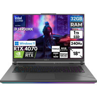 Asus ROG Strix G18 G814JIR-N6002 BT62 Harici GeForce RTX 4070 Intel Core i9 14900HX 32 GB Ram 1 TB SSD 18 inç Full HD Windows 11 Pro Oyuncu Laptop