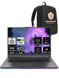 Asus ROG Strix G18 N6092 Harici GeForce RTX 4080 Intel Core i9 14900HX 40 GB Ram 512 GB SSD 18 inç Full HD FreeDos Oyuncu Laptop + PER4 Çanta
