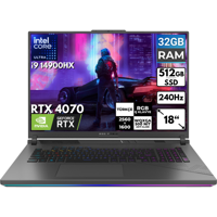 Asus ROG Strix G18 G814JIR-N6002 BT7 Harici GeForce RTX 4070 Intel Core i9 14900HX 32 GB Ram 512 GB SSD 18 inç Full HD FreeDos Oyuncu Laptop