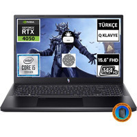 Acer Nitro 5 15 ANV15-51 NH.QNBEY.001A5 Harici GeForce RTX 4050 Intel Core i5 13420H 16 GB Ram 256 GB1 TB SSD 15.6 inç Full HD FreeDos Oyuncu Laptop