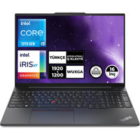Lenovo Thinkpad E16 Gen 1 21JN00BCTX022 Dahili Intel Iris Xe Graphics Eligible Intel Core i5 1335U 24 GB Ram 1 TB SSD 16 inç Full HD Windows 11 Pro Laptop
