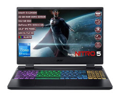 Acer Nitro 5 AN515-58 NH.QLZEY.007.325 NH.QLZEY.007.325 Harici GeForce RTX 4050 Intel Core i5 12450H 32 GB Ram 512 GB SSD 15.6 inç Full HD FreeDos Oyuncu Laptop