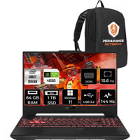 Asus TUF Gaming F15 LP259P413 Harici GeForce RTX 4050 Intel Core i7 13620H 64 GB Ram 1 TB SSD 15.6 inç Full HD Windows 11 Pro Oyuncu Laptop + PER4 Çanta