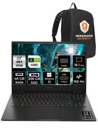 HP Omen 16 9J2A5EA Harici GeForce RTX 4080 Intel Core i9 14900HX 48 GB Ram 256 GB SSD 16.1 inç Full HD Windows 11 Home Oyuncu Laptop + PER4 Çanta