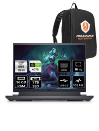Dell G16 7630 G76302401024 Harici GeForce RTX 4070 Intel Core i9 13900HX 96 GB Ram 1 TB SSD 16 inç QHD FreeDos Oyuncu Laptop + PER4 Çanta