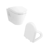 Vitra Integra 31 cm Plastik Kanalsız Arkadan Çıkışlı Gömme Duvara Sıfır Asma Gömme Klozet Beyaz + Kapak