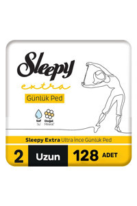 Sleepy Extra Organik 128'li Uzun Günlük Ped
