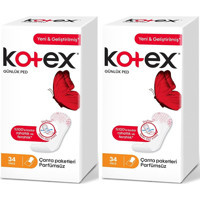 Kotex Parfumsüz Organik 2 Adet 34'lü Normal Günlük Ped