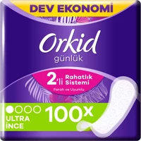 Orkid 2'Li Rahatlık Sistemi Organik 4 Adet 100'lü Normal Günlük Ped