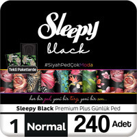 Sleepy Black Premium Plus Organik 5 Adet 240'lı Normal Günlük Ped