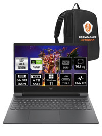 HP Victus 16 9J259EA Harici GeForce RTX 4050 Intel Core i5 14500HX 64 GB Ram 4 TB SSD 16.1 inç Full HD Windows 11 Pro Oyuncu Laptop + PER4 Çanta