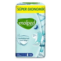 Molped Ekstra Hijyen Antibakteriyel Organik 18'li Gece Günlük Ped