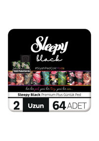 Sleepy Black Premium Organik 64'lü Uzun Günlük Ped