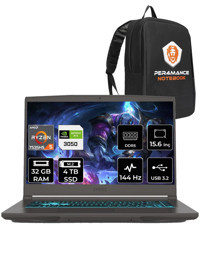 MSI Thin A15 B7UC-077XTR Harici GeForce RTX 3050 AMD Ryzen 5 7535HS 34 GB Ram 4 TB SSD 15.6 inç Full HD FreeDos Oyuncu Laptop + PER4 Çanta