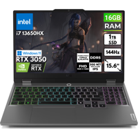 Lenovo LOQ 83DV00G5TBT7 Harici GeForce RTX 3050 Intel Core i7 13650HX 16 GB Ram 1 TB SSD 15.6 inç Full HD Windows 11 Pro Oyuncu Laptop