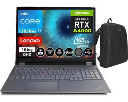 Lenovo Thinkpad MWS P16 V2 TP21FA000UTX29 Harici GeForce RTX A4000 Intel Core i7 13850HX 192 GB DDR5 Ram 1 TB SSD 16 inç QHD Windows 11 Pro Oyuncu Laptop + WeblegelsinÇanta