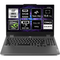 Lenovo LOQ 15IAX9 83GS007VTR 07 Harici GeForce RTX 3050 Intel Core i5 12450HX 32 GB Ram 512 GB1 TB SSD 15.6 inç Full HD FreeDos Oyuncu Laptop