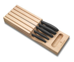 Victorinox 6.7143.5 Plastik Saplı Çelik Gövdeli 6 Parça Ahşap Bloklu Bıçak Seti