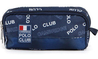 Cambridge Polo Club Rococo Unisex Lacivert Desenli Bez Bölmeli Çift Gözlü Dikdörtgen Cüzdan Kalemlik