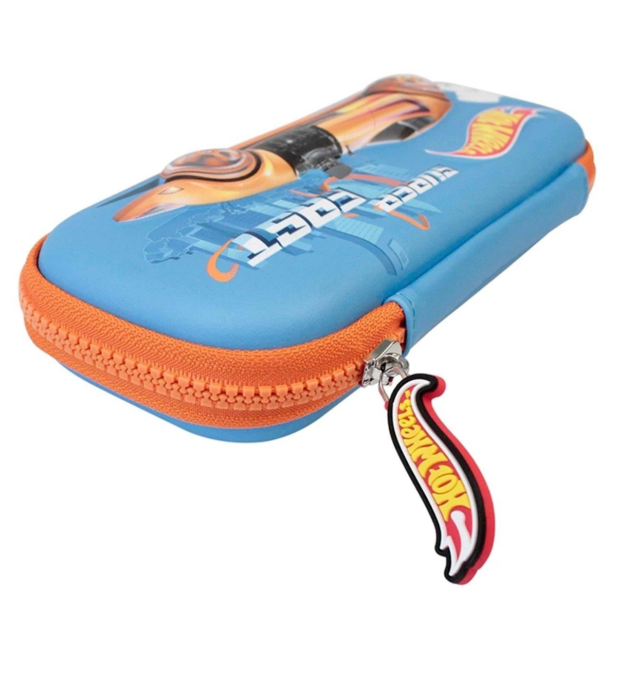 Dolphin Hot Wheels Çok Renkli Baskılı Bez Tek Gözlü Oval Kutu Kalemlik