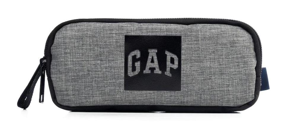 Gap Gri-Siyah Düz Bez Bölmeli Çift Gözlü Dikdörtgen Cüzdan Kalemlik