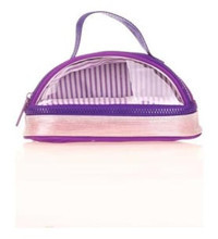 Kaukko Crescent Magic Dreams Leather K2682 Mor-Pembe Şeffaf Nano Teknoloji Kumaş Bölmeli Çift Gözlü Oval Cüzdan Kalemlik