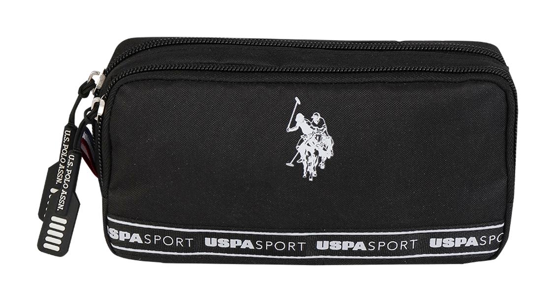 U.S. Polo Assn. PLKLK24199 Siyah Düz Bez Bölmeli Çift Gözlü Dikdörtgen Cüzdan Kalemlik