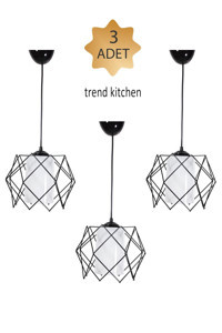 Taşcan Aydınlatma Harmoni 6'lı Siyah Metal Modern Metal Salon-Oturma Odası Avize