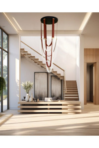 Venon Uzay 3'lü Siyah Sarkıt Modern Plastik Salon-Oturma Odası Avize