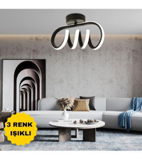 Lambadar 2'li Beyaz Metal Modern Krom Salon-Oturma Odası Avize