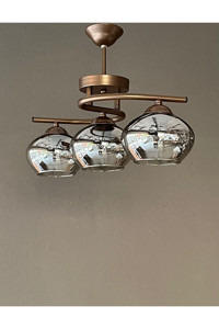 Avizehome Tekli Kahverengi Ahşap Rustik Ahşap Salon-Oturma Odası Avize