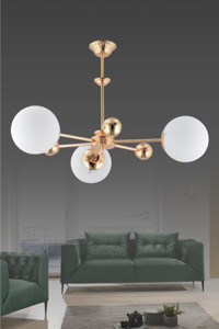 Homing Ayd-2597 Tekli Beyaz Sarkıt Modern Kumaş Salon-Oturma Odası Avize