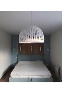 Afralyahome Tekli Beyaz Modern Hasır Salon-Oturma Odası Avize