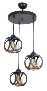 Fer Avize Tekli Siyah Metal Modern Metal Salon-Oturma Odası Avize