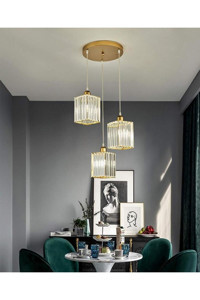Homing Tekli Siyah Kumaş Modern Kumaş Salon-Oturma Odası Avize