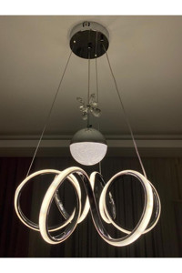 Pera Mini Helazon Tekli Gri Ledli Modern Alüminyum Salon-Oturma Odası Avize
