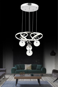 Home Tekli Pembe Modern Bambu Salon Avize