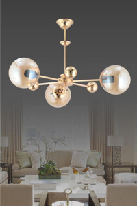 Homing Ayd-2564 Tekli Bej Modern Plastik Salon-Oturma Odası Avize